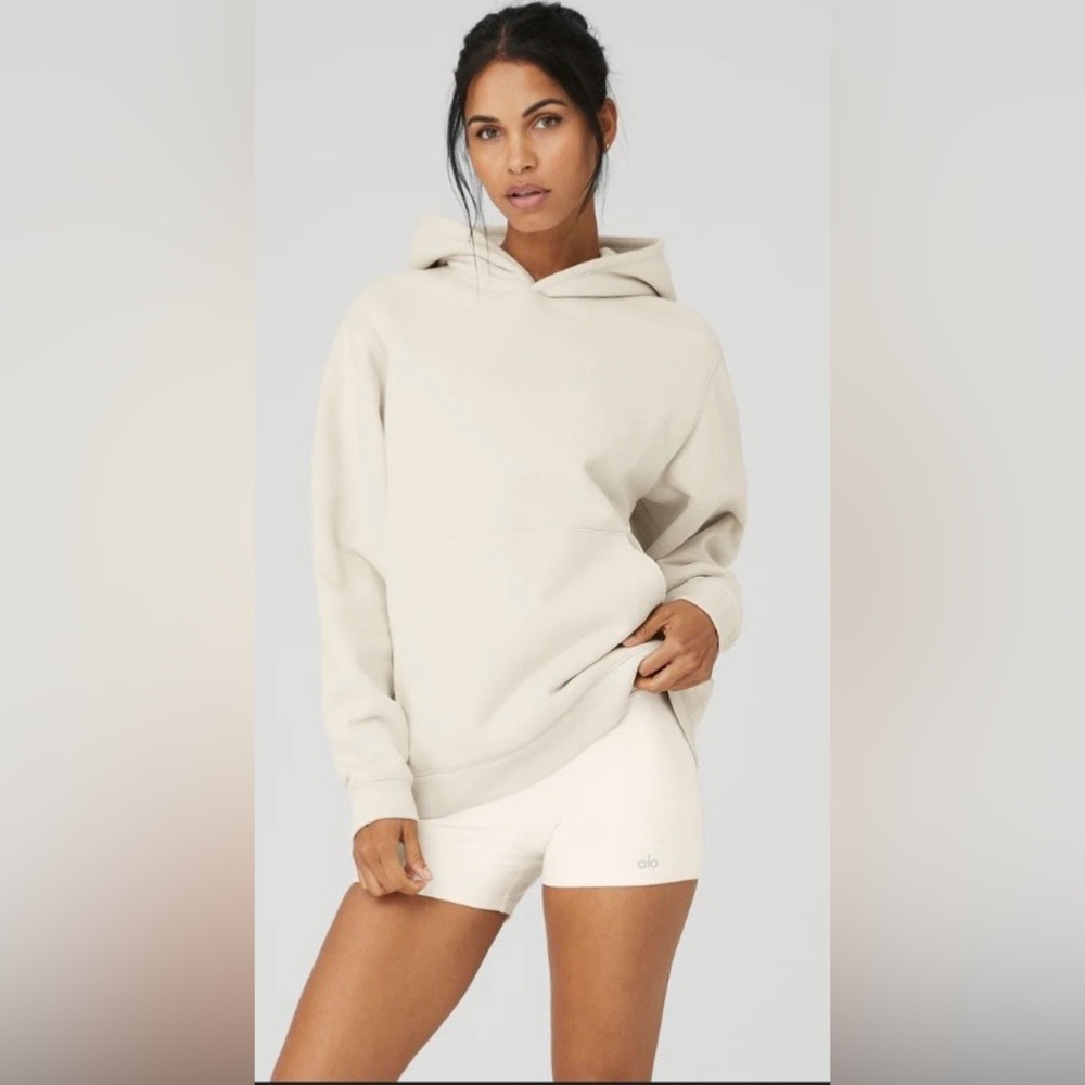 Alo Yoga Renown heavyweight Hoodie Bone Medium